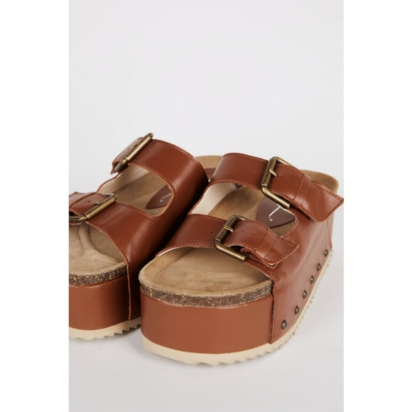 🆕️ FREE PEOPLE INTENTIONALLY COOPER-2 LEATHER PLATFORM SANDAL US 9 Boho Grunge - Picture 10 of 16